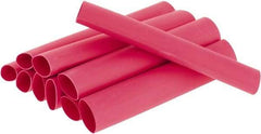 3M - 6" Long, 3:1, Polyolefin Heat Shrink Electrical Tubing - Red - Makers Industrial Supply