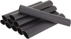 3M - 6" Long, 3:1, Polyolefin Heat Shrink Electrical Tubing - Black - Makers Industrial Supply