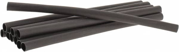 3M - 6" Long, 3:1, Polyolefin Heat Shrink Electrical Tubing - Black - Makers Industrial Supply