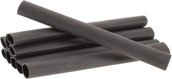 3M - 6" Long, 3:1, Polyolefin Heat Shrink Electrical Tubing - Black - Makers Industrial Supply