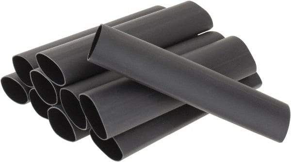 3M - 6" Long, 3:1, Polyolefin Heat Shrink Electrical Tubing - Black - Makers Industrial Supply