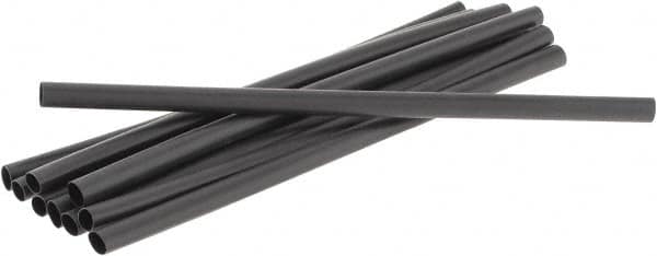 3M - 6" Long, 2:1, Polyolefin Heat Shrink Electrical Tubing - Black - Makers Industrial Supply