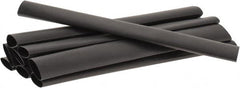 3M - 6" Long, 2:1, Polyolefin Heat Shrink Electrical Tubing - Black - Makers Industrial Supply