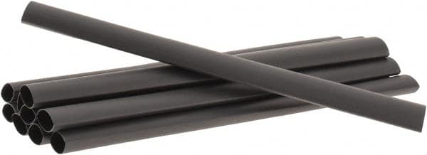 3M - 6" Long, 2:1, Polyolefin Heat Shrink Electrical Tubing - Black - Makers Industrial Supply