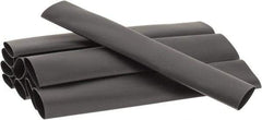 3M - 6" Long, 2:1, Polyolefin Heat Shrink Electrical Tubing - Black - Makers Industrial Supply