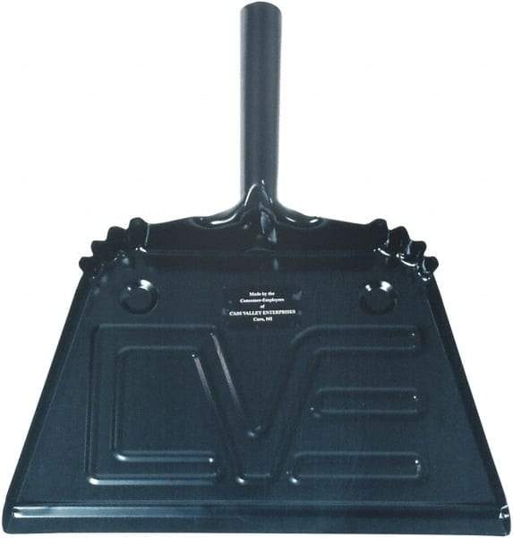 Ability One - 13" Wide Handheld Dustpan - Steel Body, 4" Handle, Black - Makers Industrial Supply