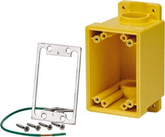 Leviton - 1 Gang, (2) 1" Knockouts, PVC Rectangle Outlet Box - 152.4mm Overall Height x 79.4mm Overall Width x 88.9mm Overall Depth - Makers Industrial Supply