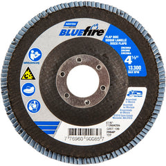 ‎4-1/2 × 7/8″ BlueFire Fiberglass HD Flat Flap Disc Type 27 P120 Grit R884P2 Zirconia Alumina - Makers Industrial Supply