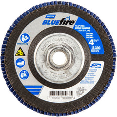 ‎4-1/2 × 5/8 - 11″ BlueFire Fiberglass HD Flat Flap Disc Type 27 P40 Grit R884P1 Zirconia Alumina - Makers Industrial Supply