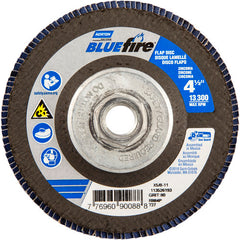 ‎4-1/2 × 5/8 - 11″ BlueFire Fiberglass HD Flat Flap Disc Type 27 P80 Grit R884P1 Ceramic Alumina - Makers Industrial Supply