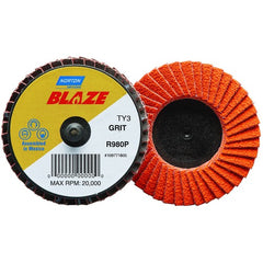 2″ Blaze Plastic Flat Mini Flap Disc TR (Type III) Type 27 60 Grit R980P Premium Ceramic Alumina - Makers Industrial Supply