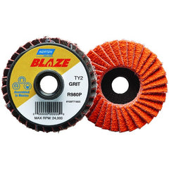 3″ Blaze Plastic Flat Mini Flap Disc TS (Type II) Type 27 40 Grit R980P Premium Ceramic Alumina - Makers Industrial Supply