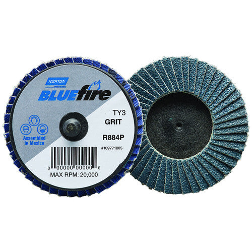 2″ BlueFire Plastic Flat Mini Flap Disc TR (Type III) Type 27 P36 Grit R884P1 Zirconia Alumina - Makers Industrial Supply