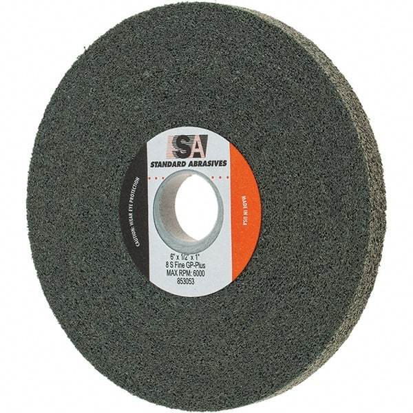 Standard Abrasives - 6" Diam, 1/2" Face Width, 1" Center Hole, Fine Grade, Silicon Carbide Deburring Wheel - Convolute, Density 8 Grade - Makers Industrial Supply