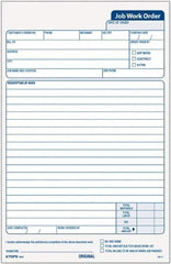 TOPS - 50 Sheet, 5-1/2 x 8-1/2", Work Order Pad - White - Makers Industrial Supply