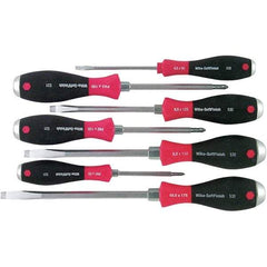 Wiha - 7 Piece Slotted & Phillips Screwdriver Set - Bit Sizes: Philips #1, #2 & #3, Comes in Box - Makers Industrial Supply