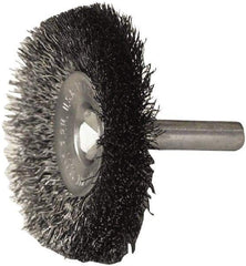 Weiler - 2" OD, 1/4" Shank Diam, Steel Wheel Brush - 1/2" Trim Length, 0.008" Filament Diam, 20,000 RPM - Makers Industrial Supply