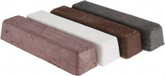 Made in USA - 1/4 Lb Emery, Rouge & Tripoli Compound - Grade C, Black, Brown, Red & White, Use on Aluminum, Carbon, Chrome, Copper, Gold, Iron, Nickel, Pewter, Plastic, Platinum, Rubber, Silver, Stainless Steel, Steel, Sterling, White Metals, Wood & Zinc - Makers Industrial Supply