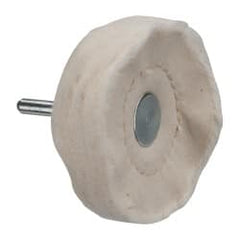 Made in USA - 3" Diam x 3/4" Thick, Loose Sewn Mounted Buffing Wheel - Makers Industrial Supply