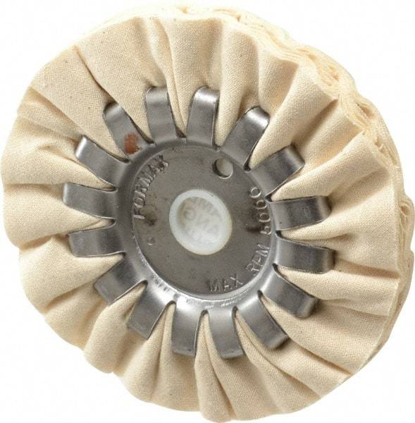 Made in USA - 4" Diam x 1/2" Thick Unmounted Buffing Wheel - 14 Ply, Bias Cut, 1/2" Arbor Hole - Makers Industrial Supply