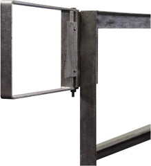 PRO-SAFE - Carbon Steel Self Closing Rail Safety Gate - Fits 25 to 27-1/2" Clear Opening, 1-1/2" Wide x 12" Door Height, Gray - Makers Industrial Supply