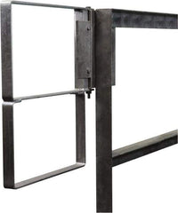 PRO-SAFE - Carbon Steel Self Closing Rail Safety Gate - Fits 22 to 24-1/2" Clear Opening, 1-1/2" Wide x 22" Door Height, Gray - Makers Industrial Supply