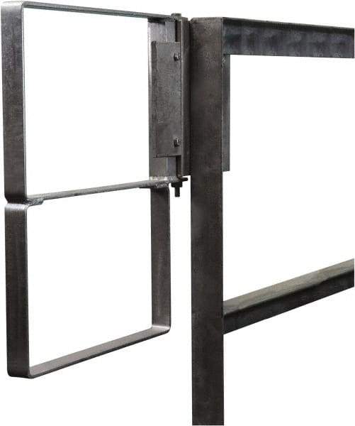 PRO-SAFE - Carbon Steel Self Closing Rail Safety Gate - Fits 28 to 30-1/2" Clear Opening, 1-1/2" Wide x 22" Door Height, Gray - Makers Industrial Supply