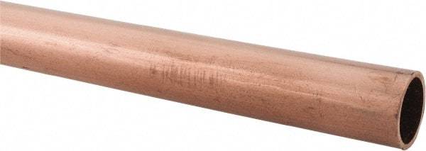 Mueller Industries - 10' Long, 5/8" OD x 1/2" ID, Grade C12200 Copper Water (K) Tube - 0.049" Wall Thickness, 0.343 Ft/Lb - Makers Industrial Supply