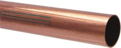 Mueller Industries - 10' Long, 3/8" OD x 1/4" ID, Grade C12200 Copper Water (K) Tube - 0.035" Wall Thickness, 0.145 Ft/Lb - Makers Industrial Supply