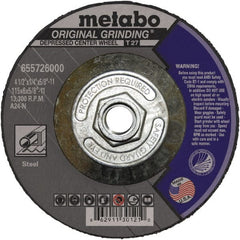 Metabo - Depressed-Center Wheels Wheel Diameter (Inch): 4 Wheel Thickness (Decimal Inch): 0.0400 - Makers Industrial Supply