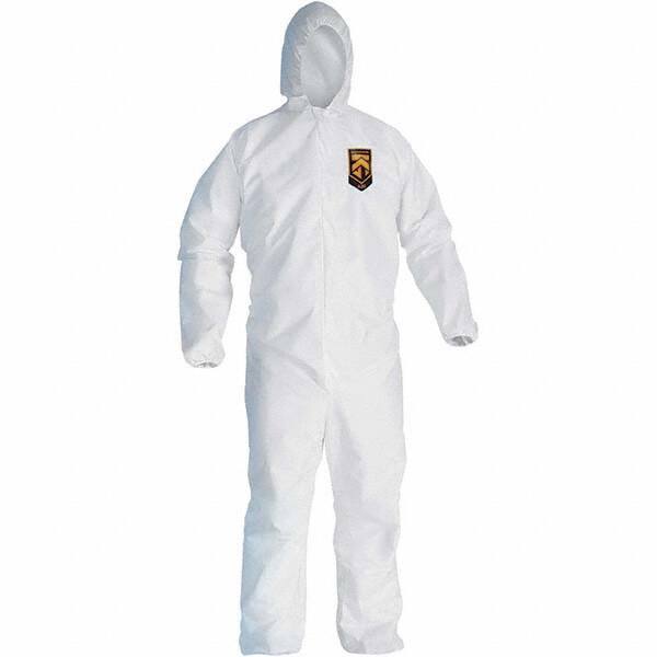 KleenGuard - Size 2XL Polypropylene General Purpose Coveralls - White, Zipper Closure, Elastic Cuffs, Elastic Ankles, Serged Seams - Makers Industrial Supply