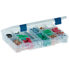 Small Parts Boxes & Organizers; Product Type: Compartment Box; Lock Type: ProLatch; Width (Inch): 7; Depth (Inch): 1-3/4; Number of Dividers: 15; Removable Dividers: Yes; Color: Clear; Features: 5 Fixed Compartments with dividers to make up to 21 compartm