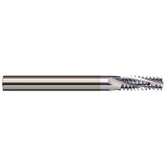 Harvey Tool - 7/16-20 Internal/External 20 TPI 3/8" Shank 4-Flute Solid Carbide Helical Flute Thread Mill - Exact Industrial Supply