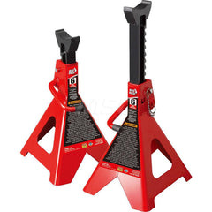 Big Red - Jack Stands & Tripods; Jack Stand Type: Double Locking Jack Stand ; Load Capacity (Lb.): 12000.000 ; Load Capacity (Ton): 6 (Inch); Minimum Height (Inch): 15-3/8 ; Maximum Height (Inch): 23-13/16 ; Additional Information: Removable Locking Supp - Exact Industrial Supply