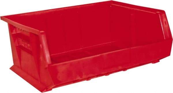 Durham - 14-5/8" Deep, Red Plastic Hang and Stack Bins - 7" High x 16-3/4" Wide x 14-5/8" Long - Makers Industrial Supply