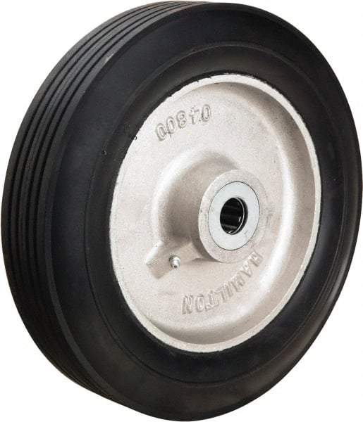 Hamilton - 16 Inch Diameter x 4 Inch Wide, Rubber on Aluminum Caster Wheel - 1,200 Lb. Capacity, 4-1/4 Inch Hub Length, 1-1/4 Inch Axle Diameter, Straight Roller Bearing - Makers Industrial Supply