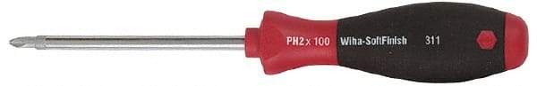 Wiha - #0, 6-1/2" OAL, Round Shaft Phillips Screwdriver - 2-1/4" Blade Length, Ergonomic Handle - Makers Industrial Supply