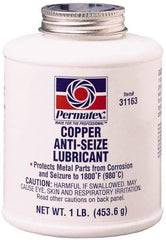 Permatex - 16 oz Bottle High Temperature Anti-Seize Lubricant - Copper, -30 to 1,800°F, Copper Colored, Water Resistant - Makers Industrial Supply