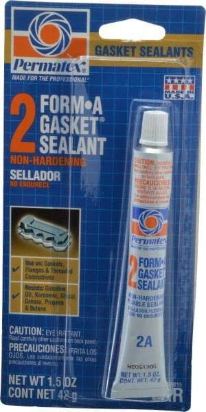 Permatex - 1-1/2 oz Gasket Sealant - -65 to 400°F, Black, Comes in Tube - Makers Industrial Supply