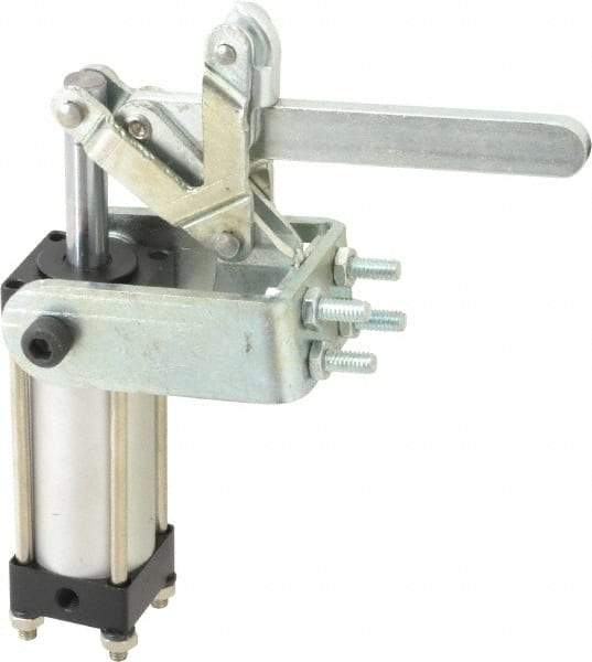 Gibraltar - 450 Lb Inner Hold Capacity, Horiz Mount, Air Power Hold-Down Toggle Clamp - 1/8 NPT Port, 95° Bar Opening, 2.76" Height Under Bar - Makers Industrial Supply