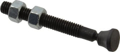 Gibraltar - 3/8-16 Carbon Steel Swivel Foot Tip Clamp Spindle Assembly - 2.44" Thread Length, 3.38" OAL, Flat Tip Cap, Use with Toggle Clamps - Makers Industrial Supply