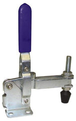 Gibraltar - 600 Lb Holding Capacity, Vertical Handle, Manual Hold Down Toggle Clamp - 58° Handle Movement, 106° Bar Opening, U-Bar, Flanged Base, Carbon Steel - Makers Industrial Supply