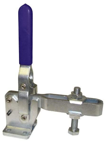 Gibraltar - 1,000 Lb Holding Capacity, Vertical Handle, Manual Hold Down Toggle Clamp - 75° Handle Movement, 136° Bar Opening, U-Bar, Flanged Base, Carbon Steel - Makers Industrial Supply