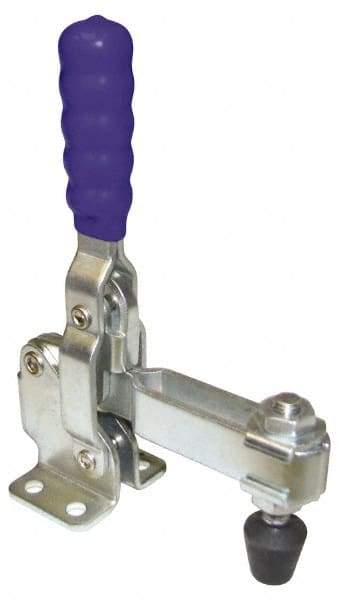 Gibraltar - 200 Lb Holding Capacity, Vertical Handle, Manual Hold Down Toggle Clamp - 64° Handle Movement, 104° Bar Opening, U-Bar, Flanged Base, Carbon Steel - Makers Industrial Supply