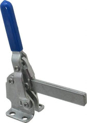 Gibraltar - 475 Lb Holding Capacity, Vertical Handle, Manual Hold Down Toggle Clamp - 62° Handle Movement, 115° Bar Opening, Solid Bar, Flanged Base, Carbon Steel - Makers Industrial Supply