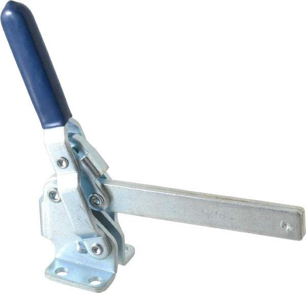 Gibraltar - 450 Lb Holding Capacity, Vertical Handle, Manual Hold Down Toggle Clamp - 62° Handle Movement, 115° Bar Opening, Solid Bar, Flanged Base, Carbon Steel - Makers Industrial Supply