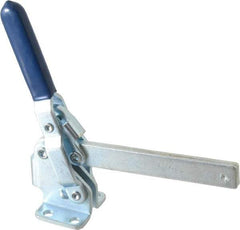 Gibraltar - 450 Lb Holding Capacity, Vertical Handle, Manual Hold Down Toggle Clamp - 62° Handle Movement, 115° Bar Opening, Solid Bar, Flanged Base, Carbon Steel - Makers Industrial Supply