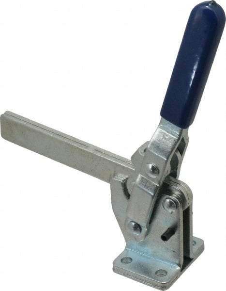 Gibraltar - 1,000 Lb Holding Capacity, Vertical Handle, Manual Hold Down Toggle Clamp - 75° Handle Movement, 136° Bar Opening, Solid Bar, Flanged Base, Carbon Steel - Makers Industrial Supply