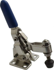 Gibraltar - 125 Lb Holding Capacity, Vertical Handle, Manual Hold Down Toggle Clamp - 55° Handle Movement, 100° Bar Opening, U-Bar, Flanged Base, Electro-Plated Zinc, Stainless Steel - Makers Industrial Supply