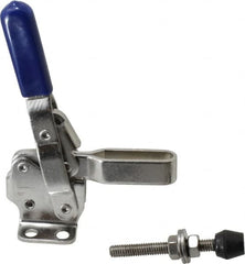 Gibraltar - 450 Lb Holding Capacity, Vertical Handle, Manual Hold Down Toggle Clamp - 57° Handle Movement, 99° Bar Opening, U-Bar, Flanged Base, Electro-Plated Zinc, Stainless Steel - Makers Industrial Supply